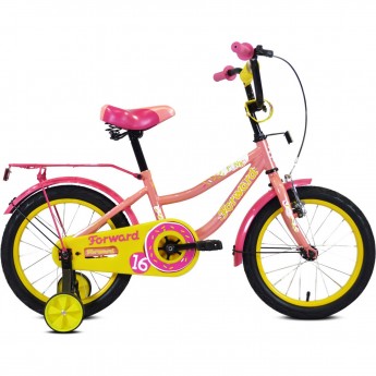 Велосипед FORWARD FUNKY 16 (2020) коралловый/фиолетовый Велосипед FORWARD FUNKY 16 (2020) коралловый/фиолетовый