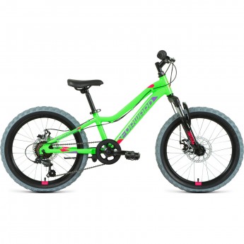 Велосипед FORWARD TWISTER 20 2.0 D, рама 10", 2022, ярко-зеленый/фиолетовый Велосипед FORWARD TWISTER 20 2.0 D, рама 10", 2022, ярко-зеленый/фиолетовый