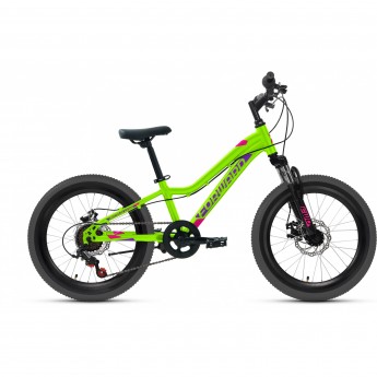 Велосипед FORWARD TWISTER 20 2.0 DISC, рама 10.5", 2020-2021, ярко-зеленый/фиолетовый Велосипед FORWARD TWISTER 20 2.0 DISC, рама 10.5", 2020-2021, ярко-зеленый/фиолетовый