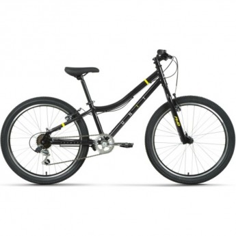 Велосипед FORWARD UNIT 24 1.0 24", рама 12", черный/желтый, 2023 Велосипед FORWARD UNIT 24 1.0 24", рама 12", черный/желтый, 2023